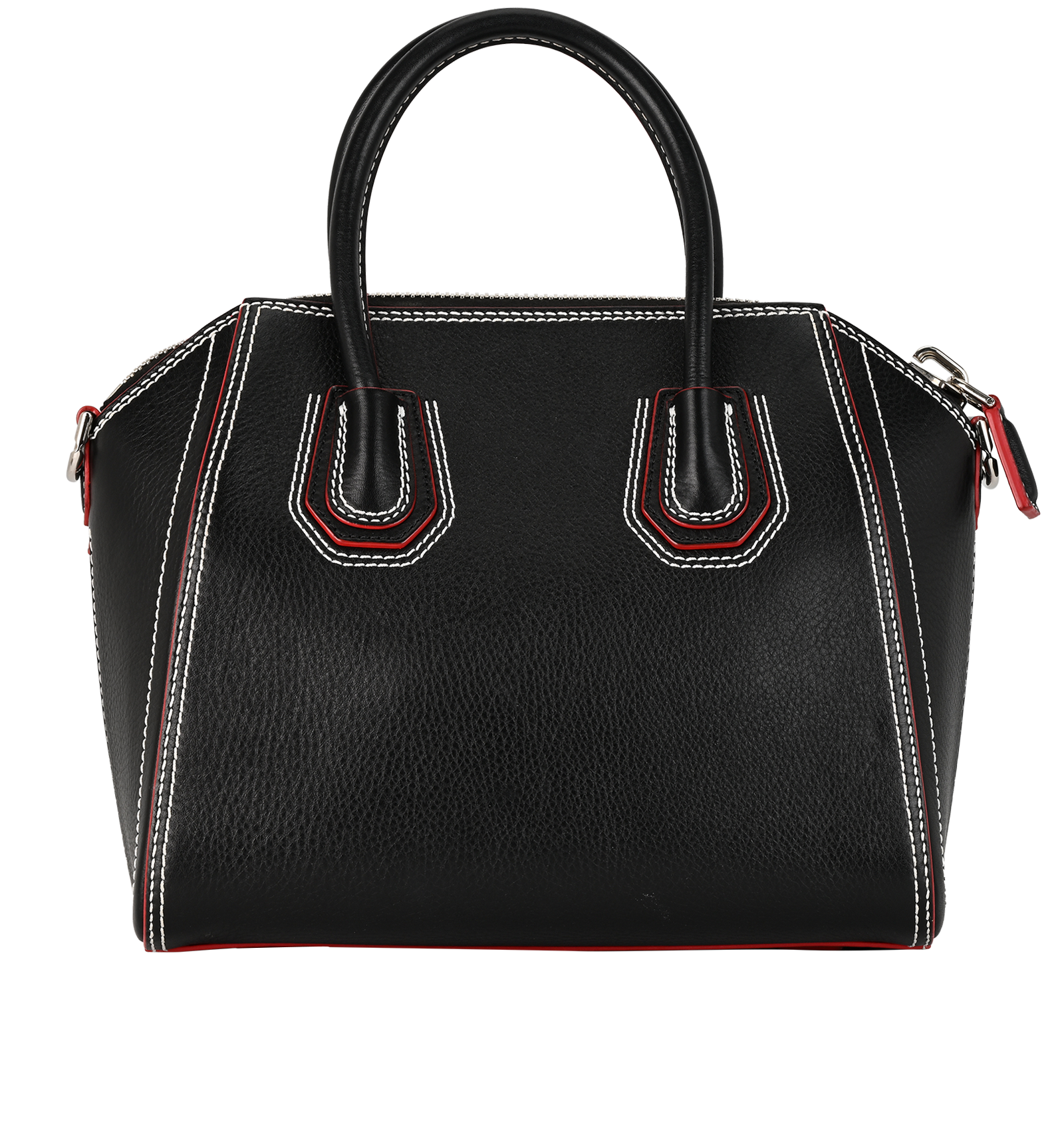Contrast-Stitched Small Antigona, &pound;495, Handbags, Black/Red, Leather, Back view